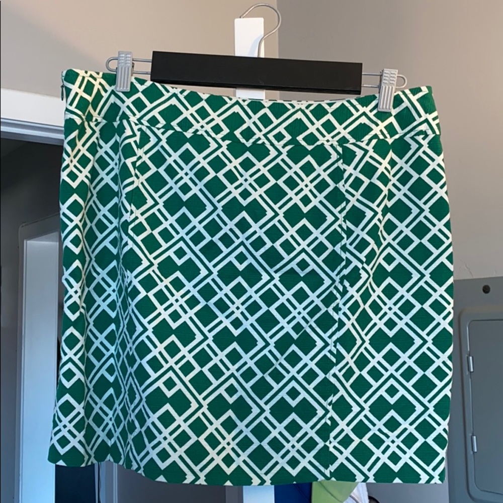 Kelly green and white skirt